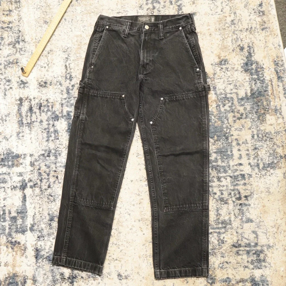 Abercrombie & And Fitch Baggy Workwear Jeans Mens 29x30 Pants Denim Double Knee
